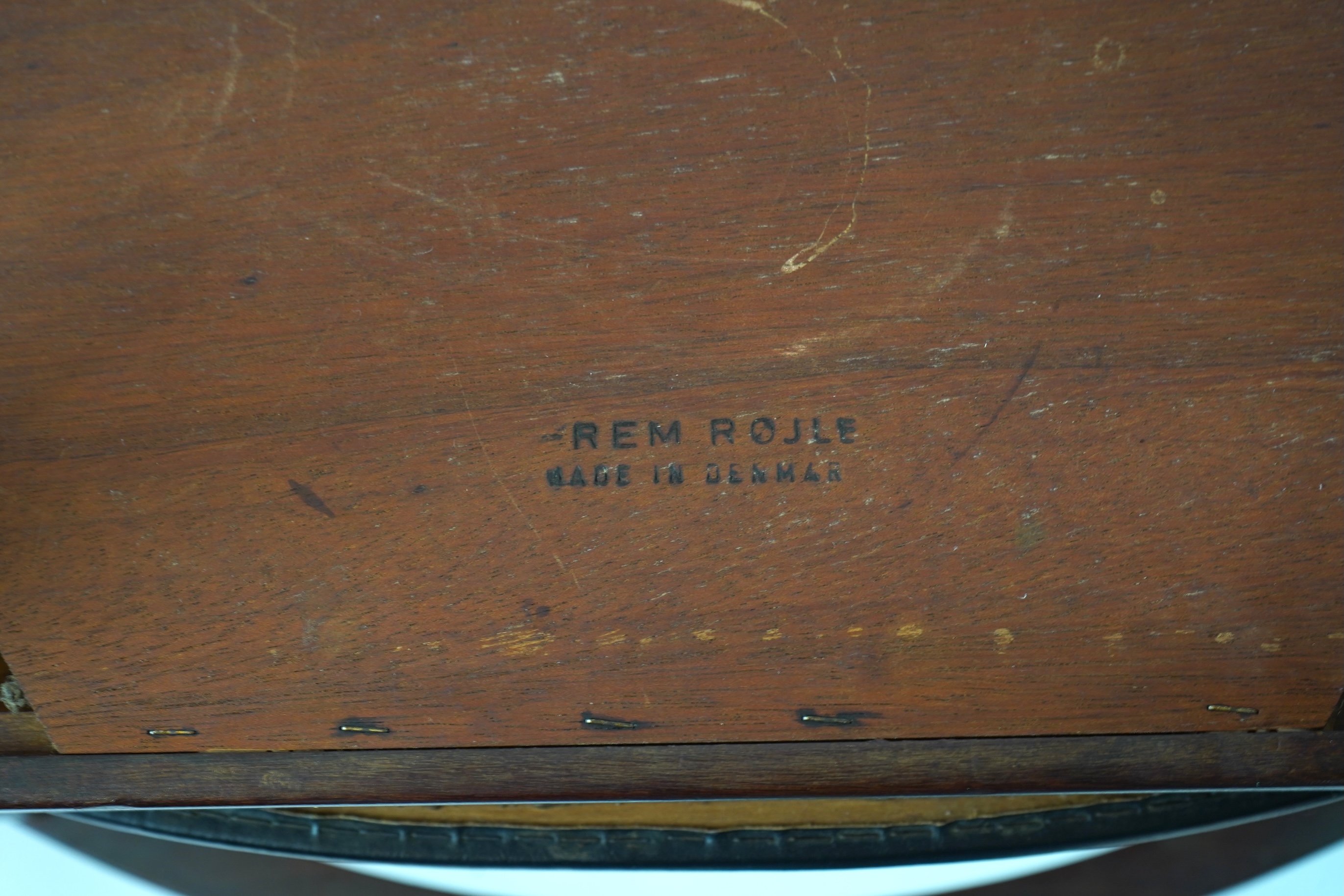 Hans Olsen (Danish, 1919–1992) for Frem Røjle: A Danish teak 'Roundette' extending dining table and six chairs